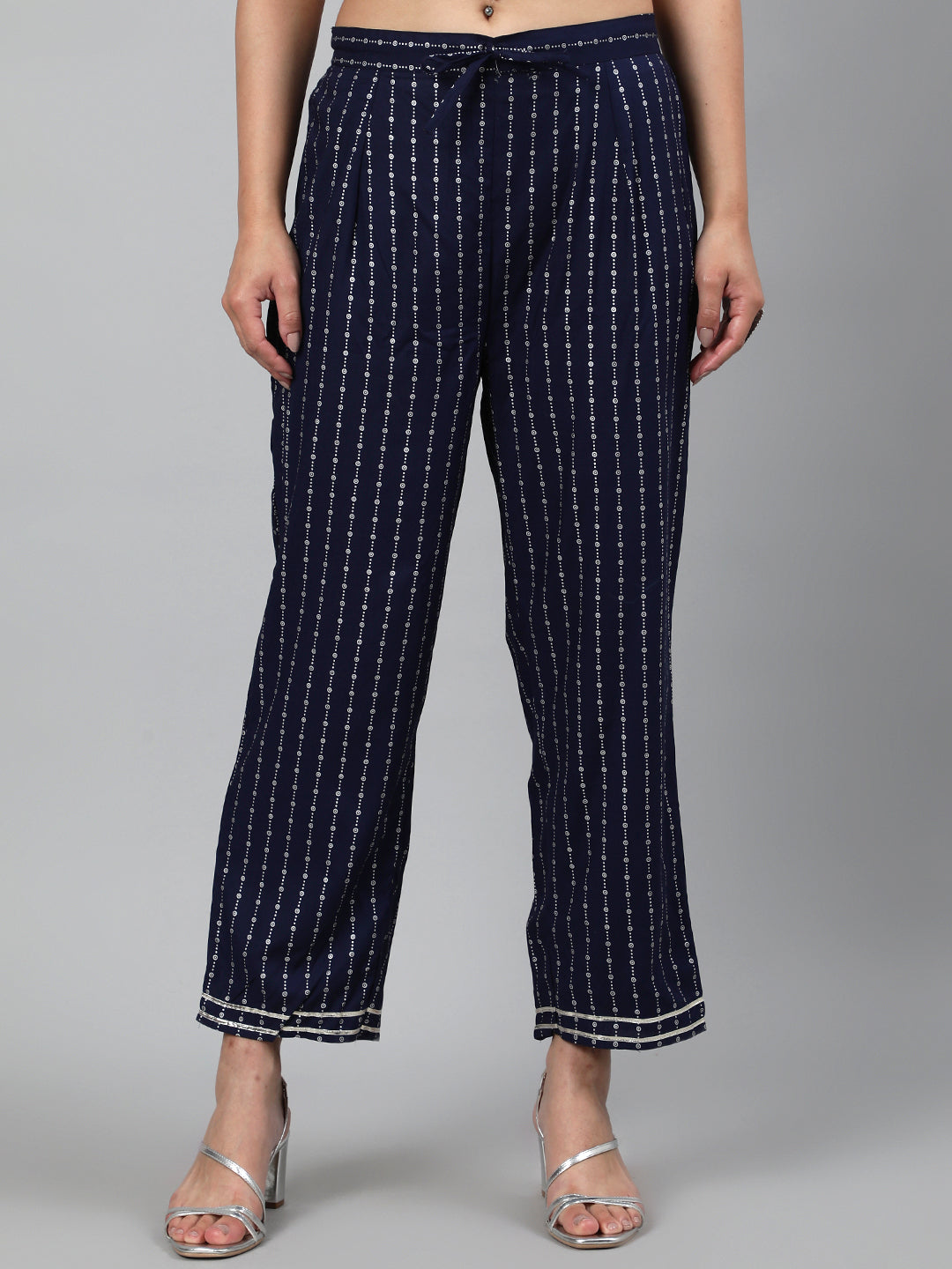 Rayon Printed 3/4 Sleeve A-Line Round Neck Calf Length Kurta Set