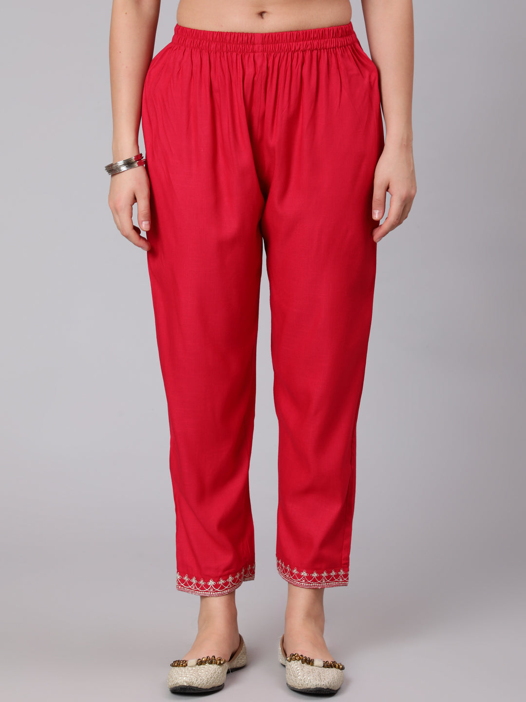 Rayon Calf Length Embroidered Flared 3/4 Sleeve Round Neck Set Kurta Set