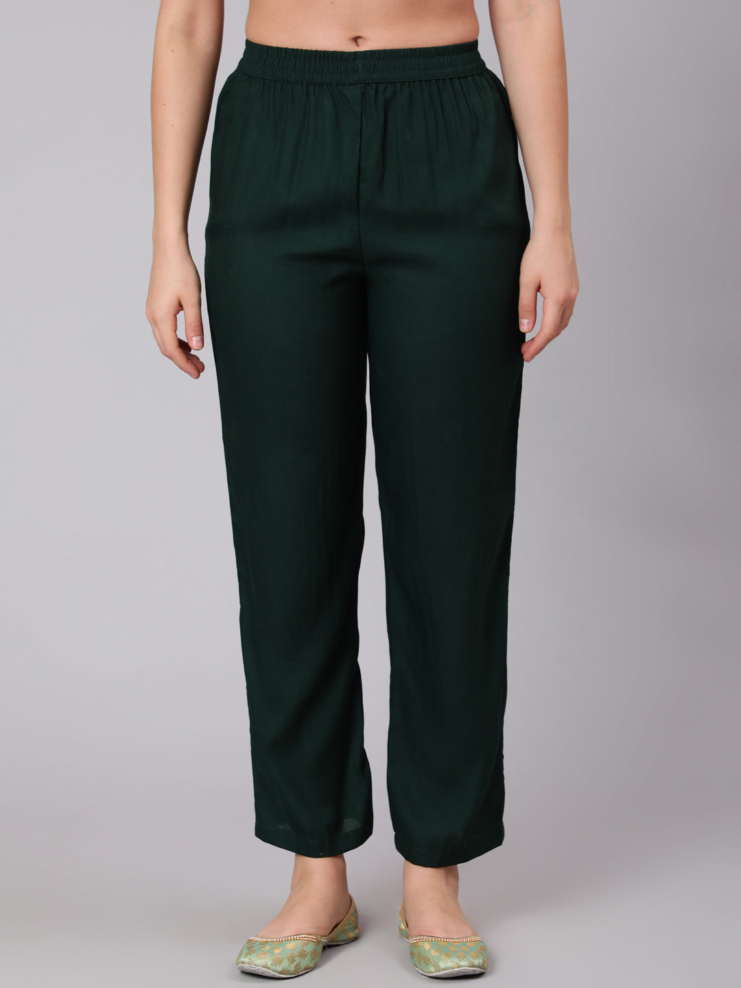 Rayon Calf Length Embroidered Straight 3/4 Sleeve Round Neck Kurta Set