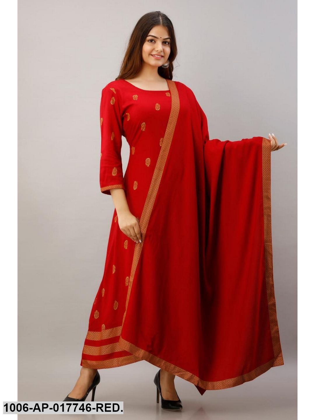 A-Line Kurta with Duptta