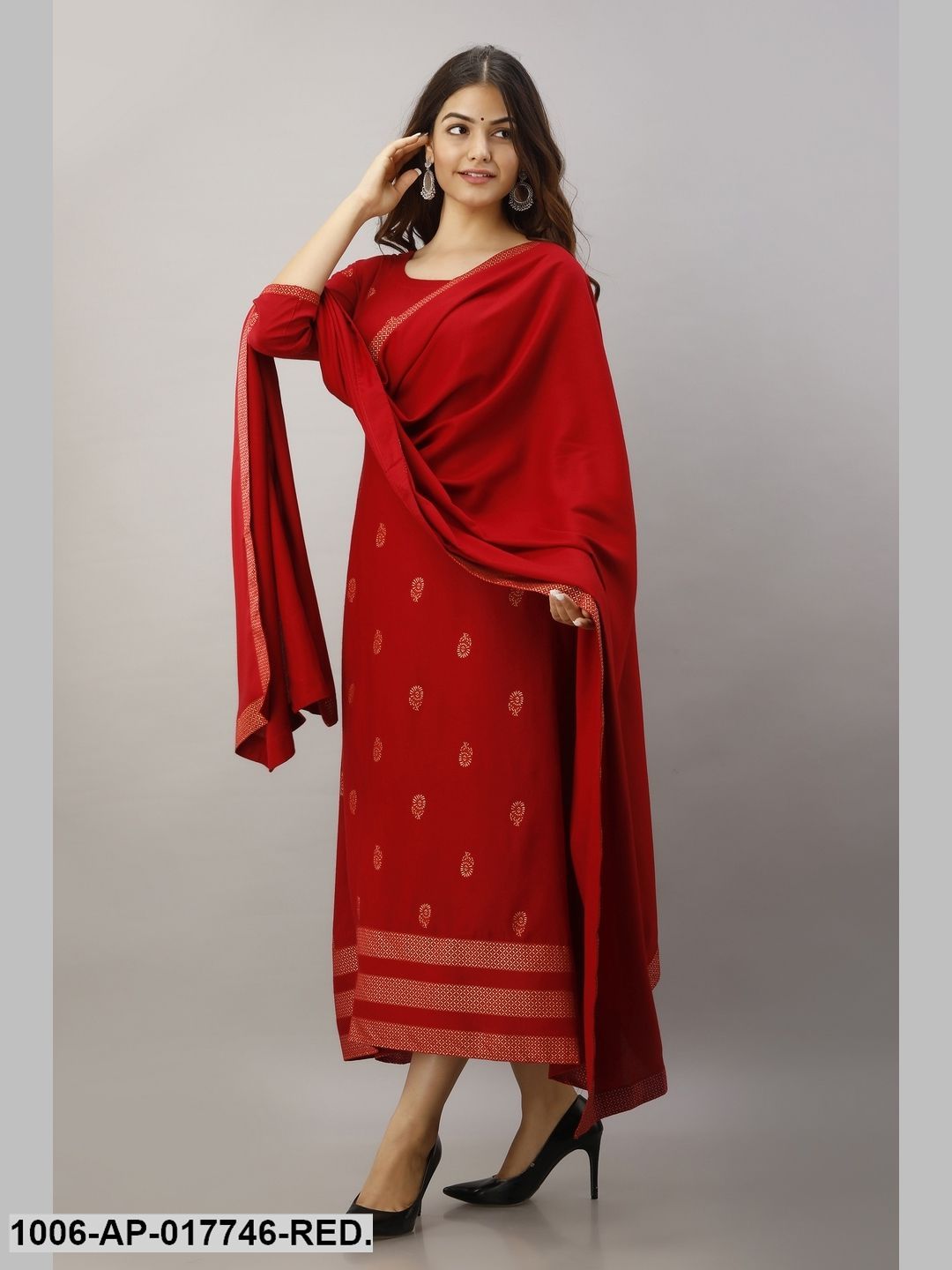 A-Line Kurta with Duptta