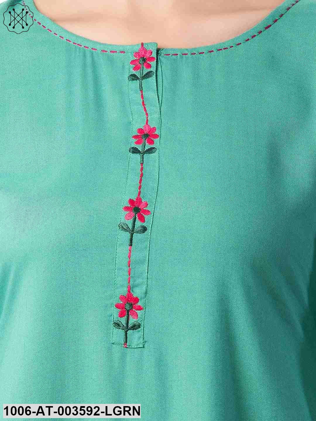 Rayon Embroidered Drop corner Kurta