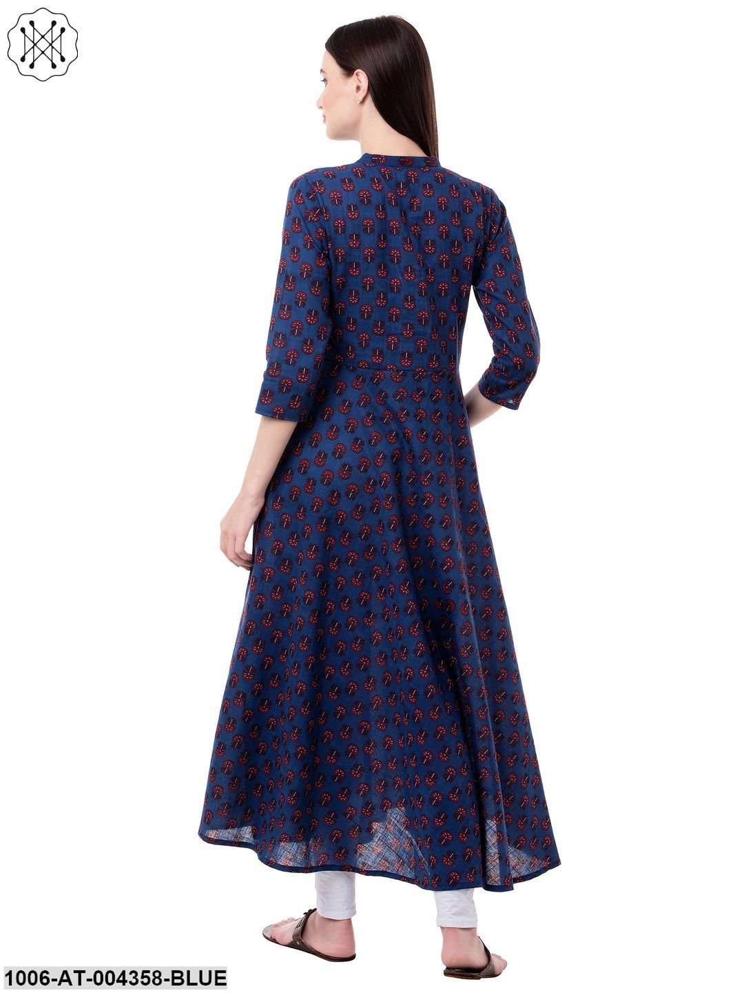 Women's Cotton Printed Flared Kurta