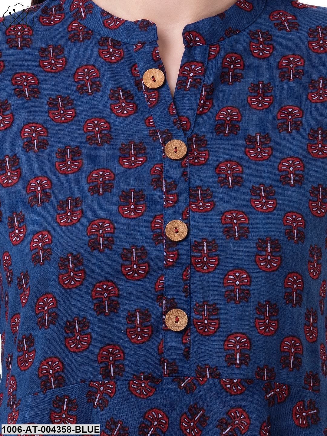 Women's Cotton Printed Flared Kurta