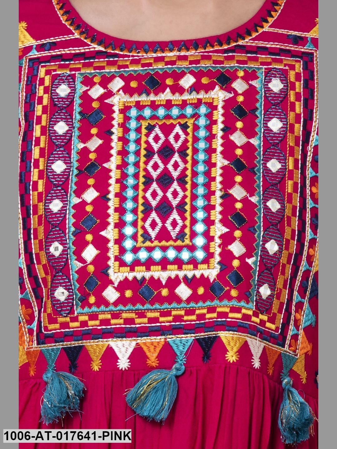 Rayon Embroidered A-Line Kurta