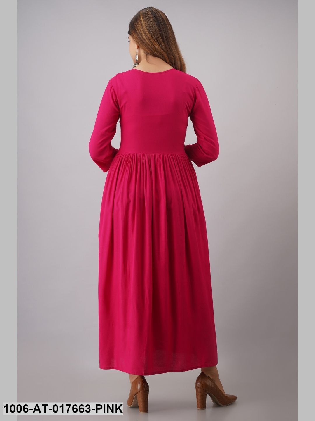 Rayon Embroidered A-Line Kurta
