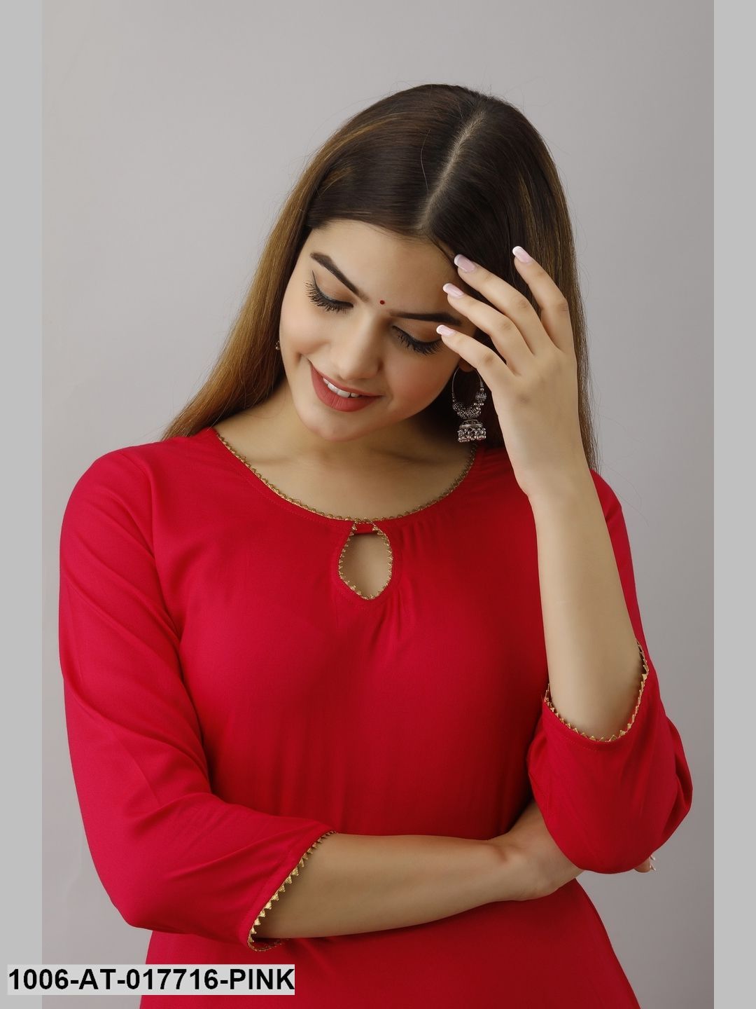 Gold Printed Flared Kurta