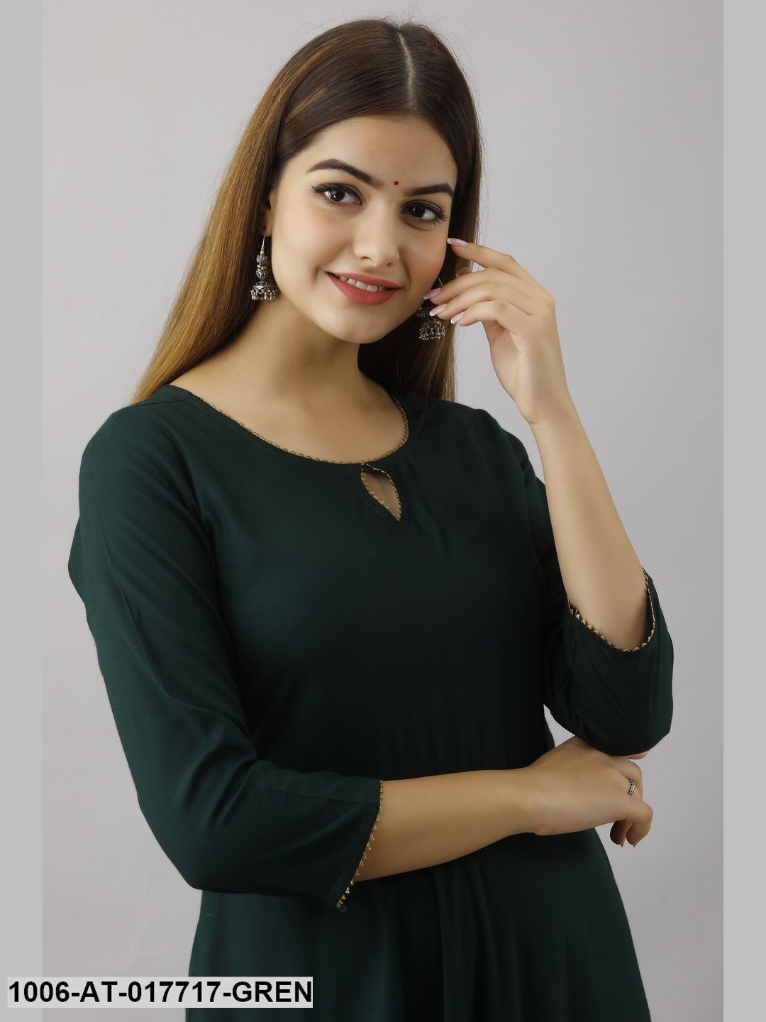 Gold Printed Flared Kurta