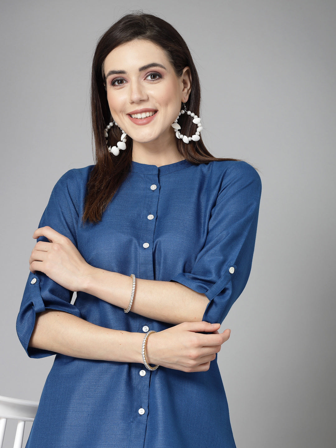 Solid Cotton Blend Co-Ord Set