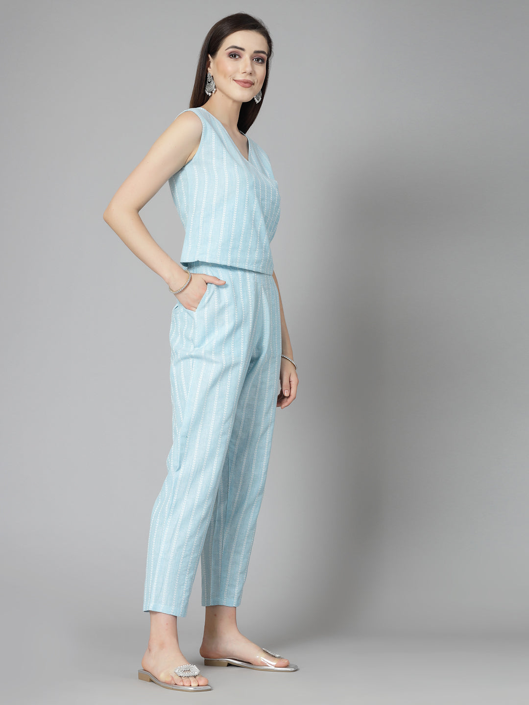 Woven Design Cotton Blend Co-Ord Set