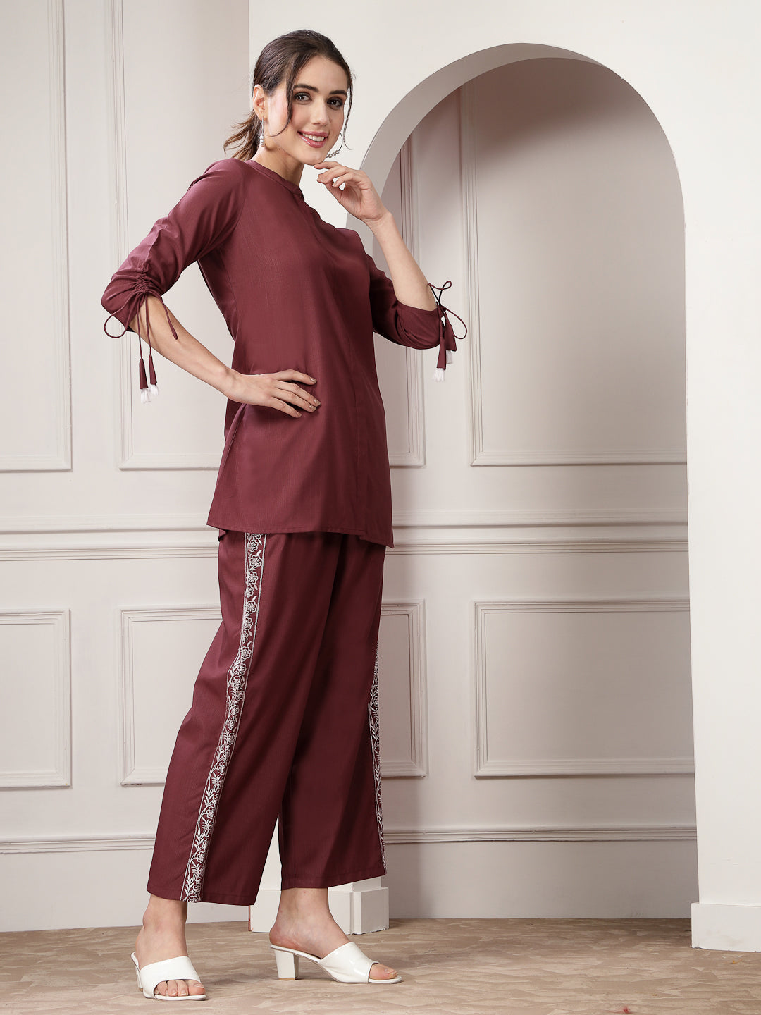 Woven Design Rayon Blend Co-Ord Set