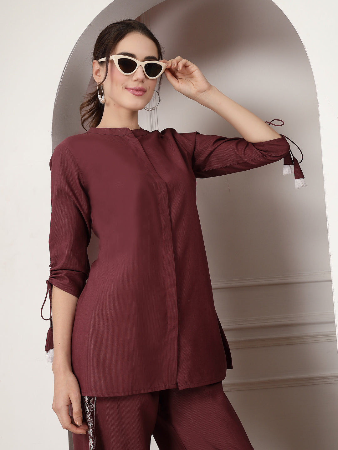 Woven Design Rayon Blend Co-Ord Set