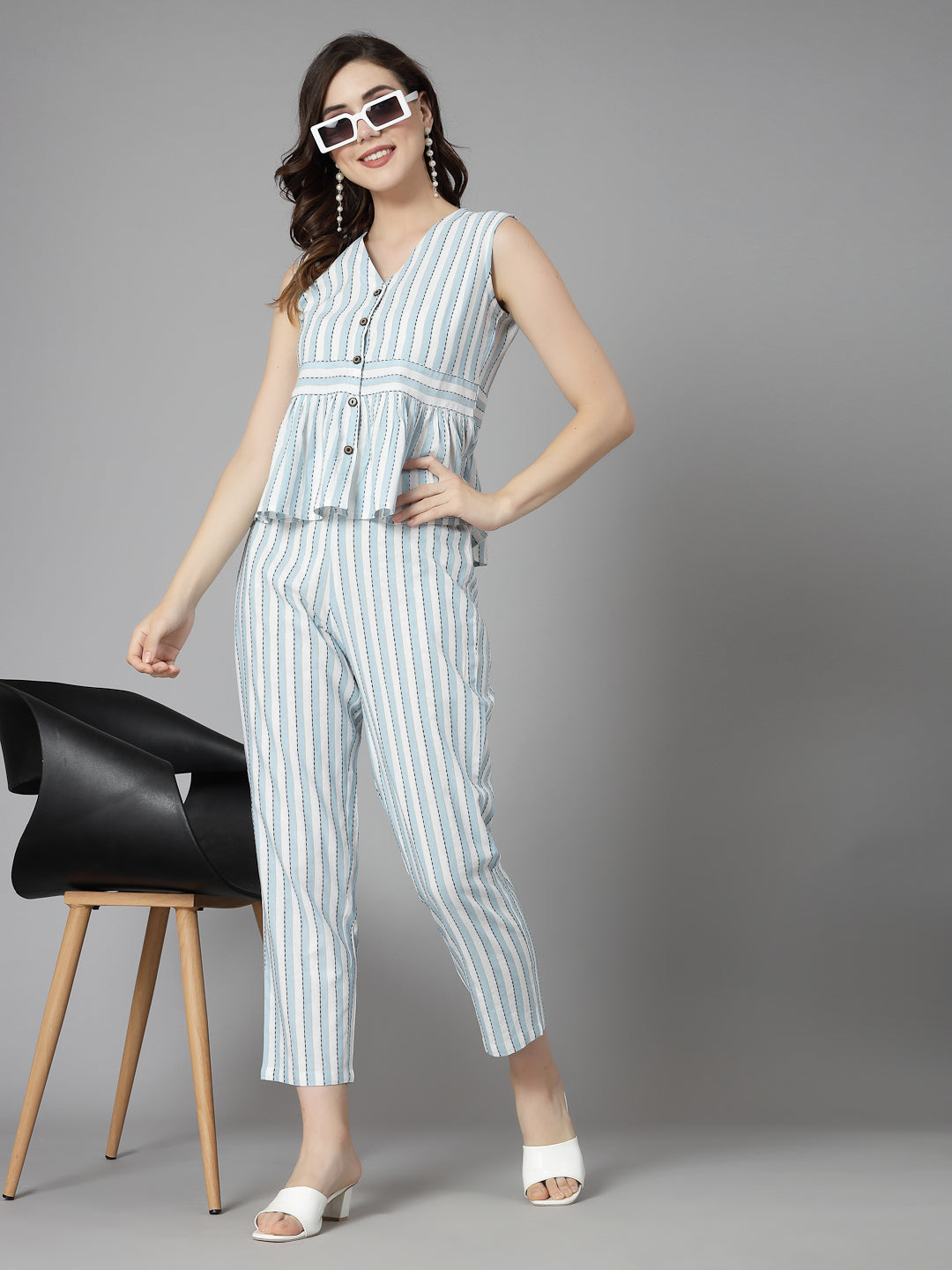 Woven Design Cotton Blend Co-Ords Set