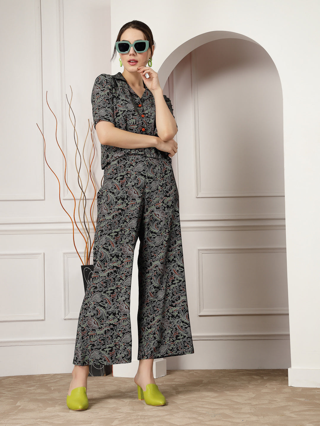 Kalamkari Printed Rayon Co-Ords Set