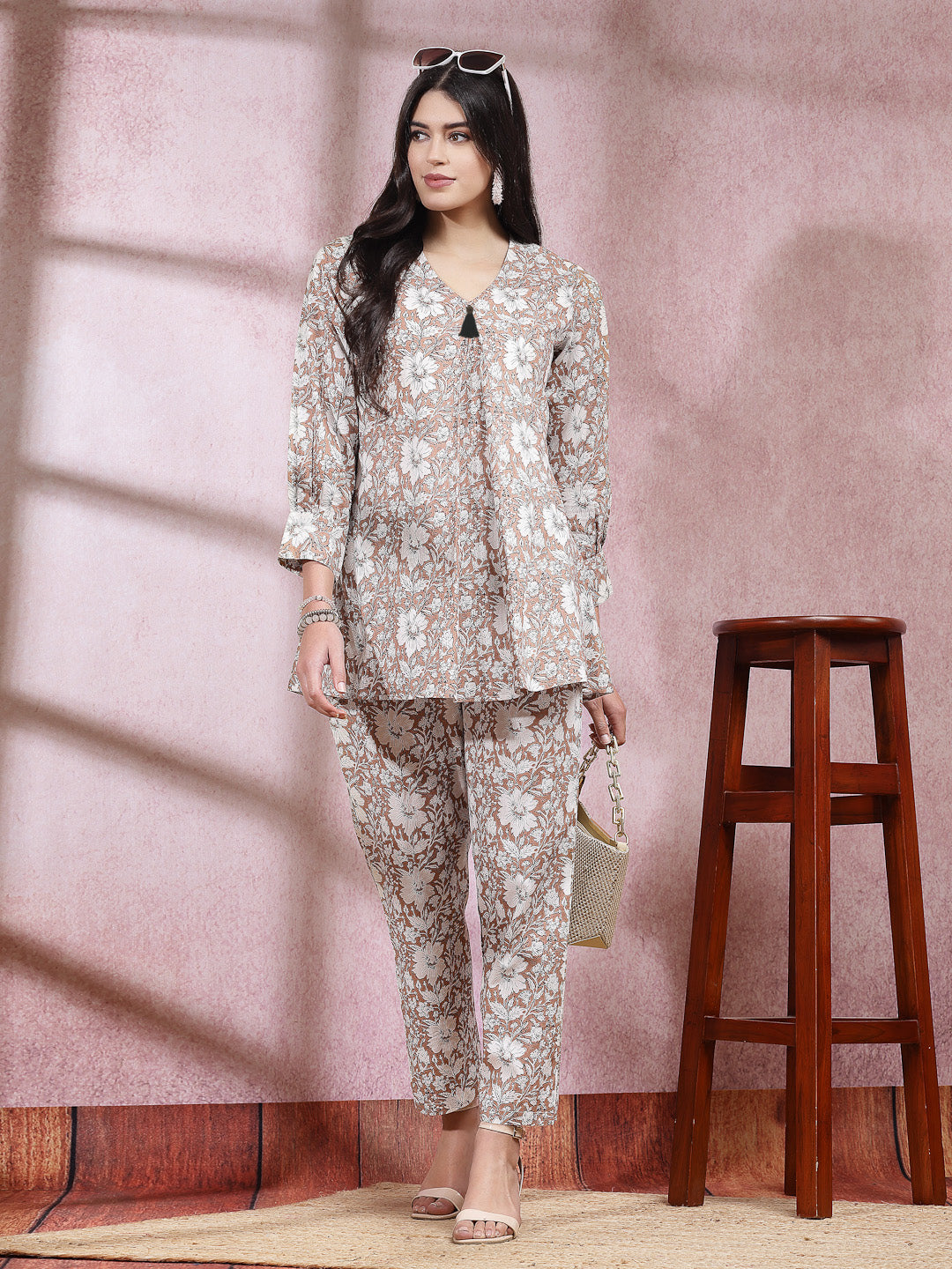 Floral Printed Cotton Co-Ord Set