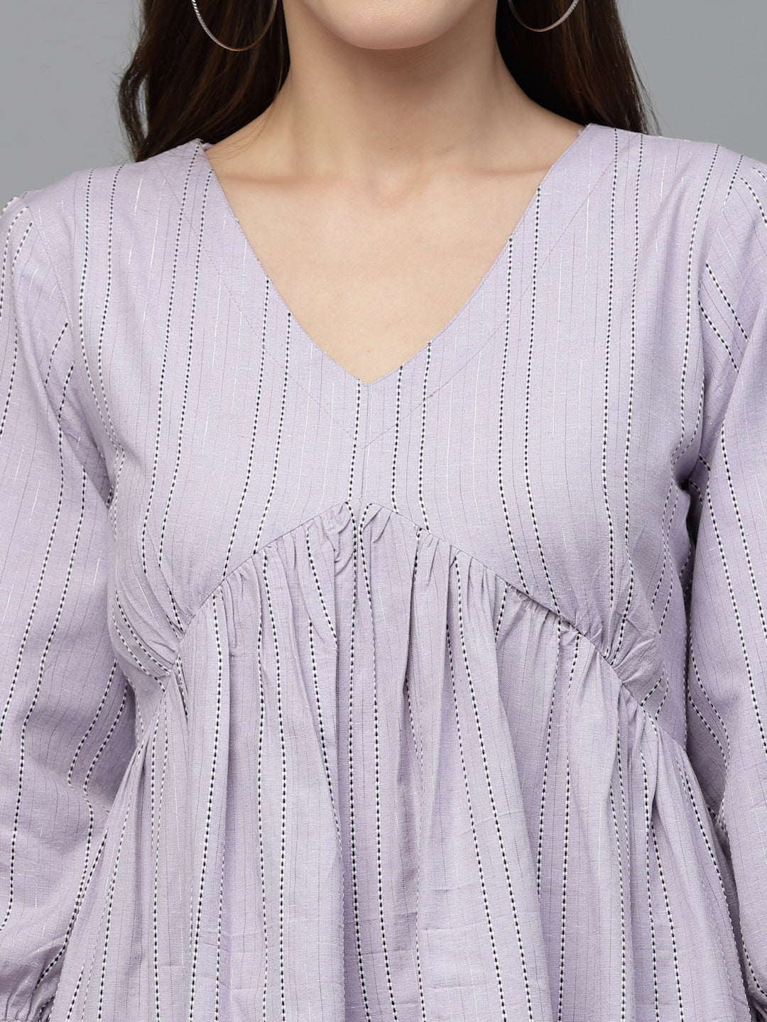 Woven Design Cotton Blend Flared dress