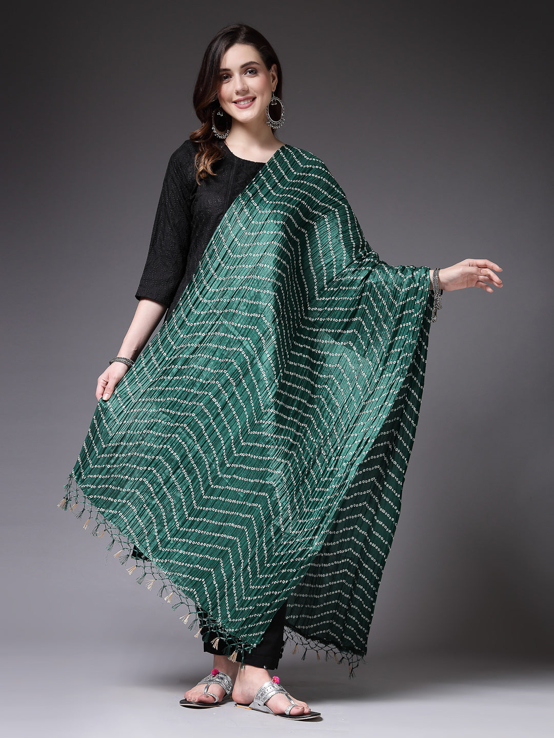 Bandhani Print Silk Blend Dupatta