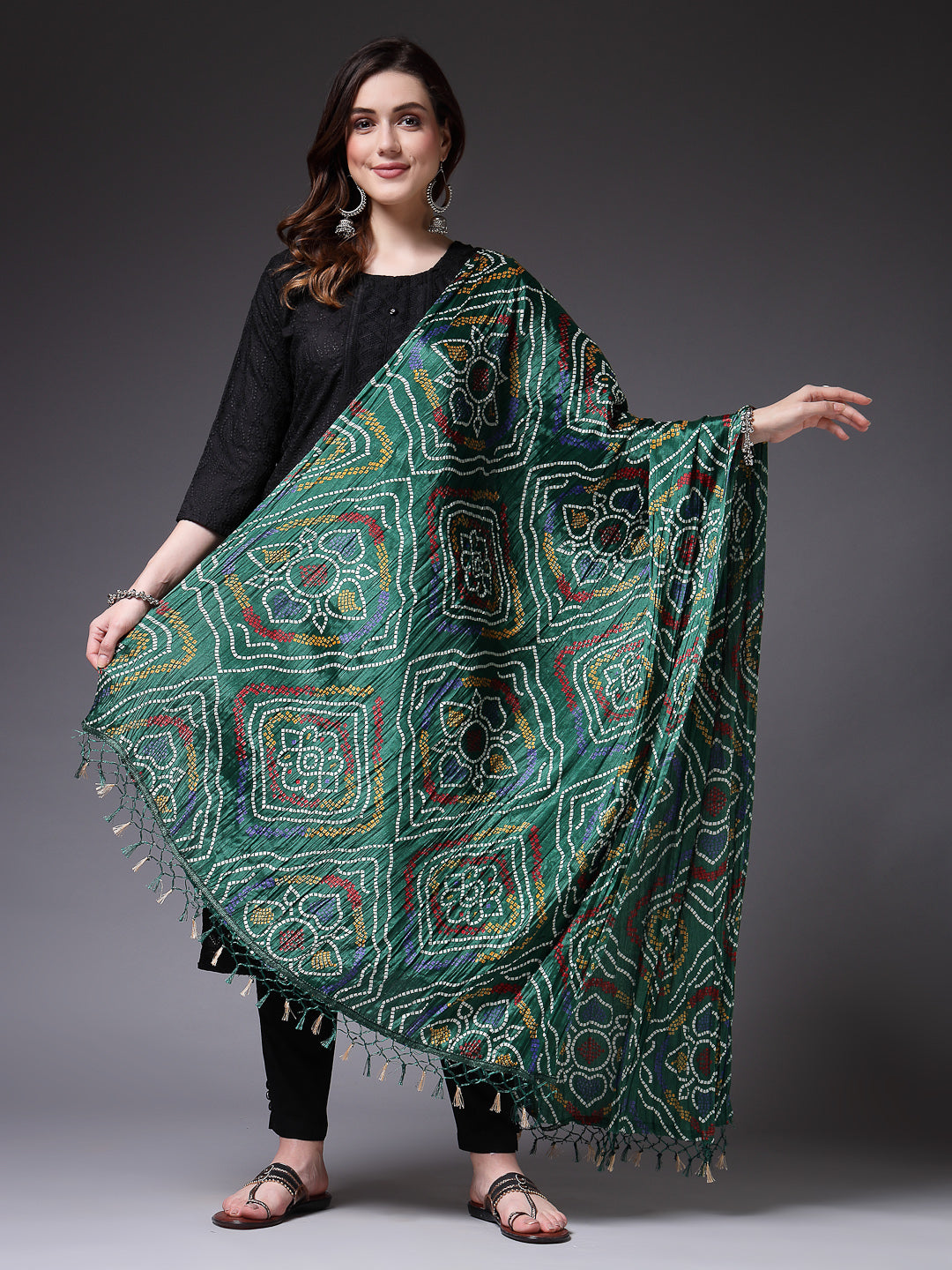 Bandhani Print Silk Blend Dupatta
