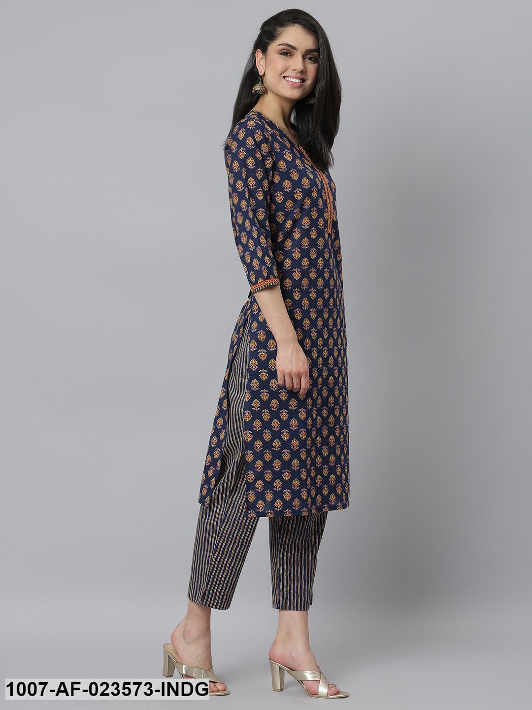 Printed Cotton Straight Kurta Pant Set