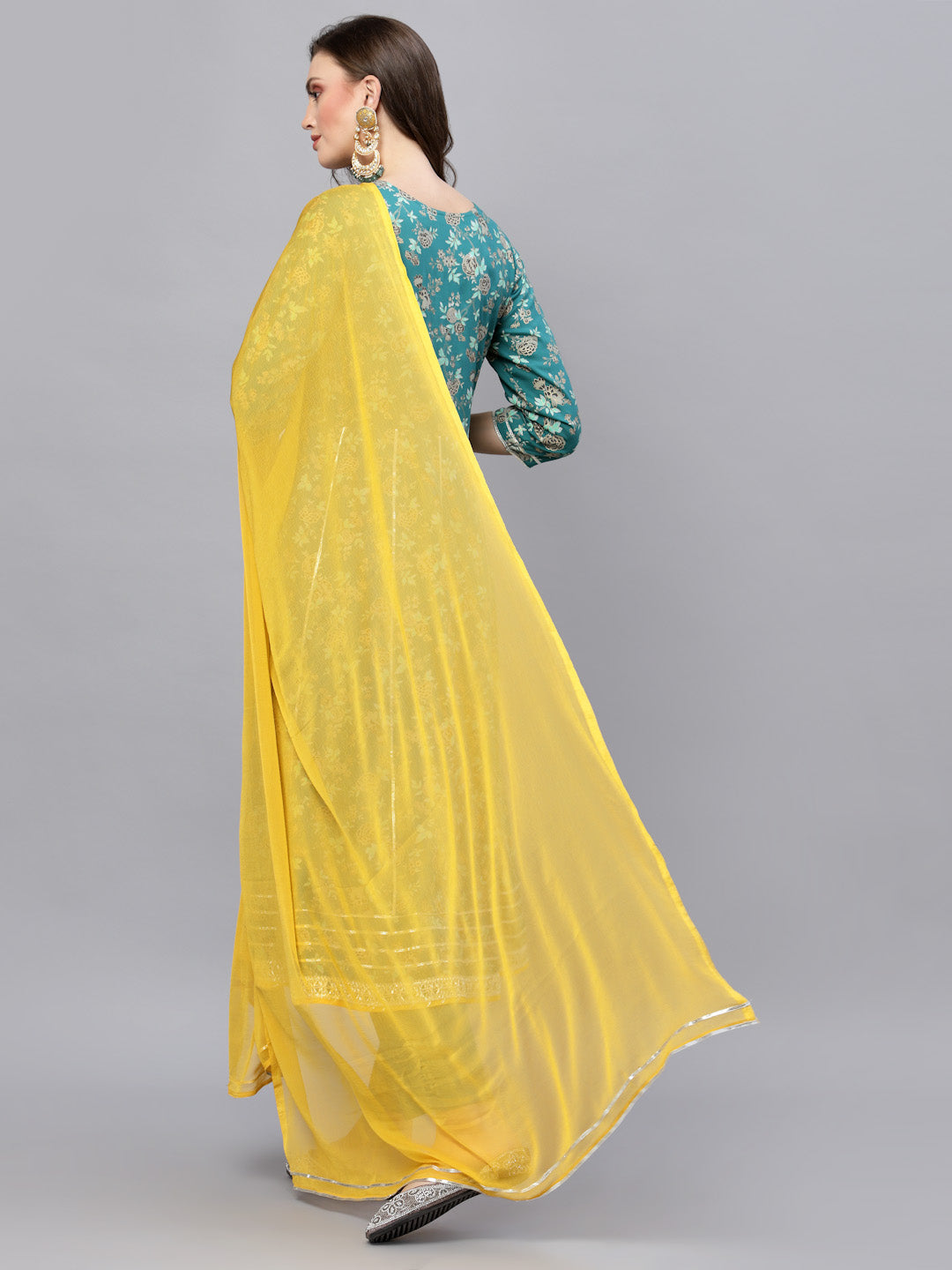 Floral Printed Rayon Anarkali Kurta Pant Dupatta Set