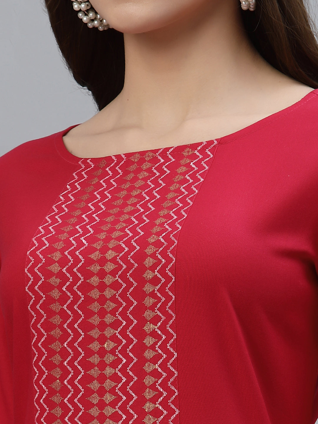 Printed Rayon Straight Kurta Pant Dupatta Set