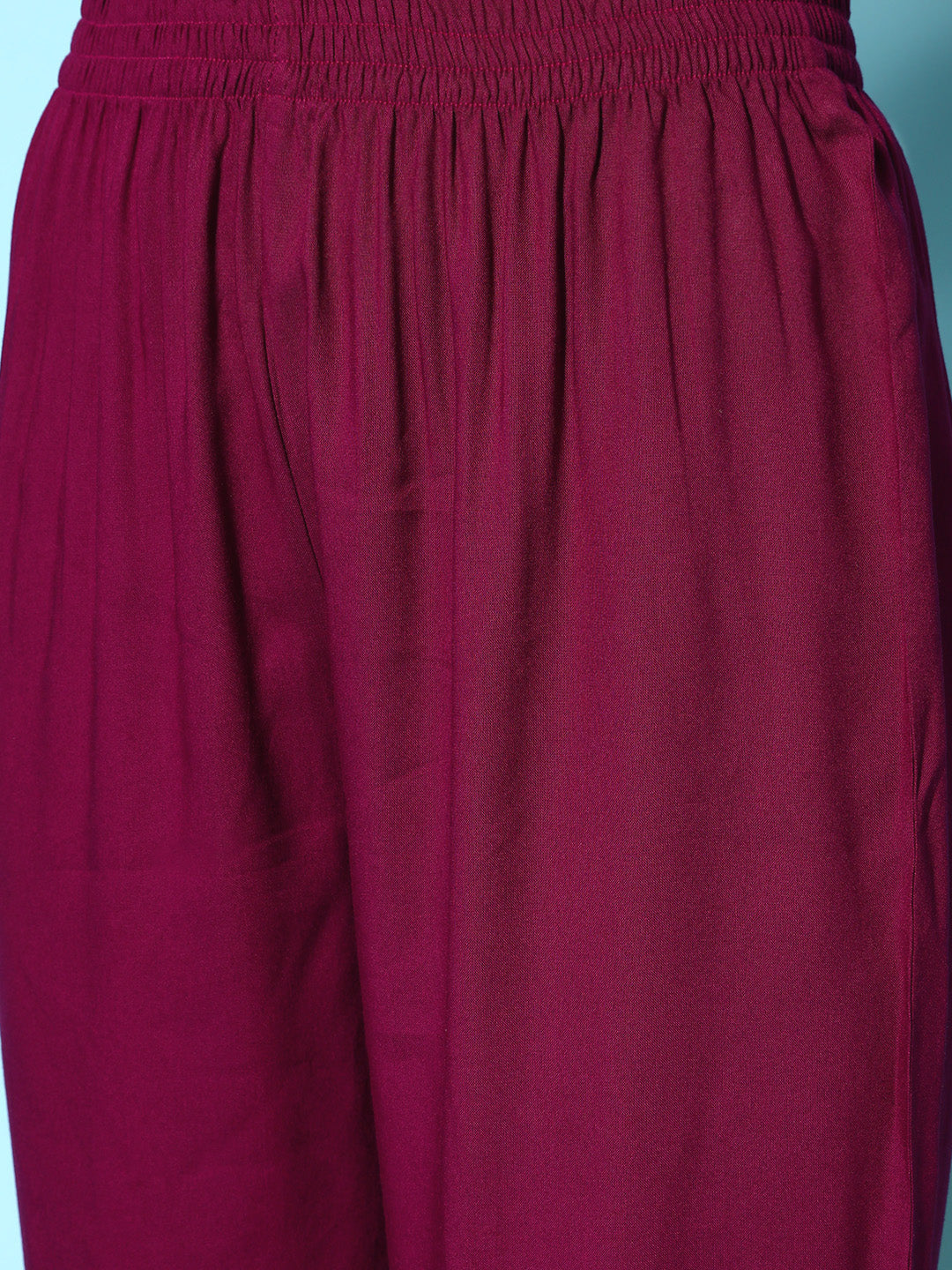 Gold Printed & Embroidered Rayon Kurta Pant Dupatta Set