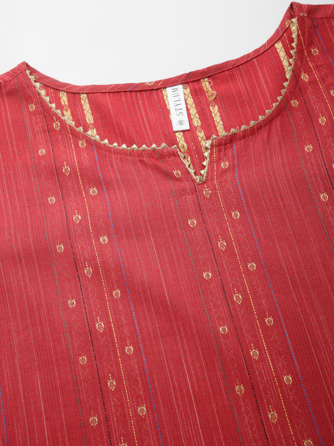 Woven Design Cotton Blend Straight Kurta Pant Dupatta Set