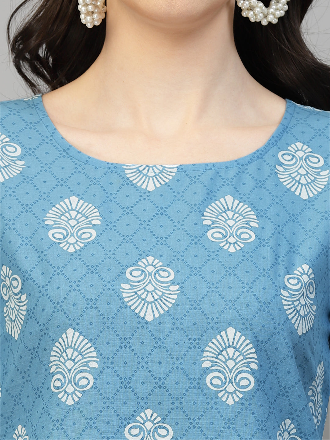 Printed Rayon Kurta Pant Dupatta Set