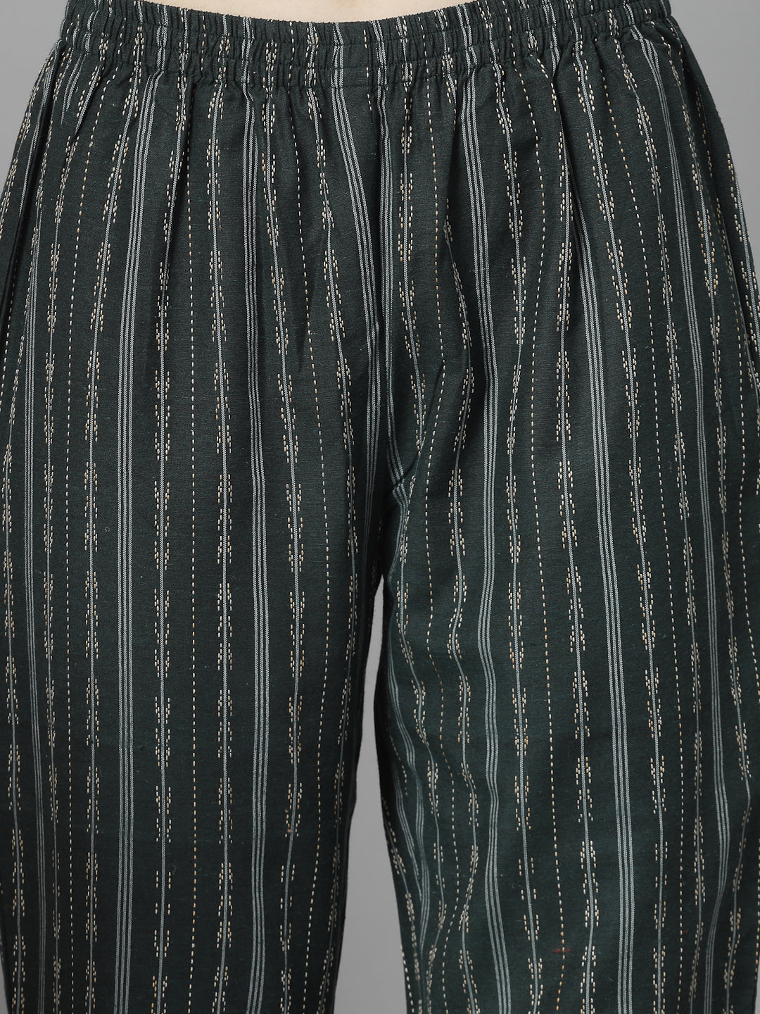 Woven Design Cotton Blend Straight Kurta Pant Dupatta Set