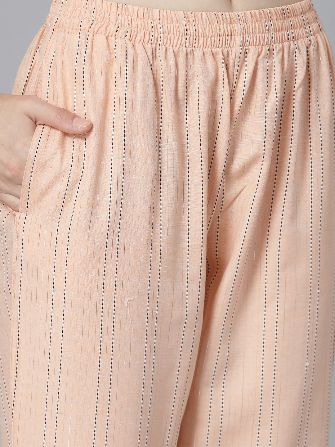 Woven Design Cotton Blend Straight Kurta Pant Dupatta Set