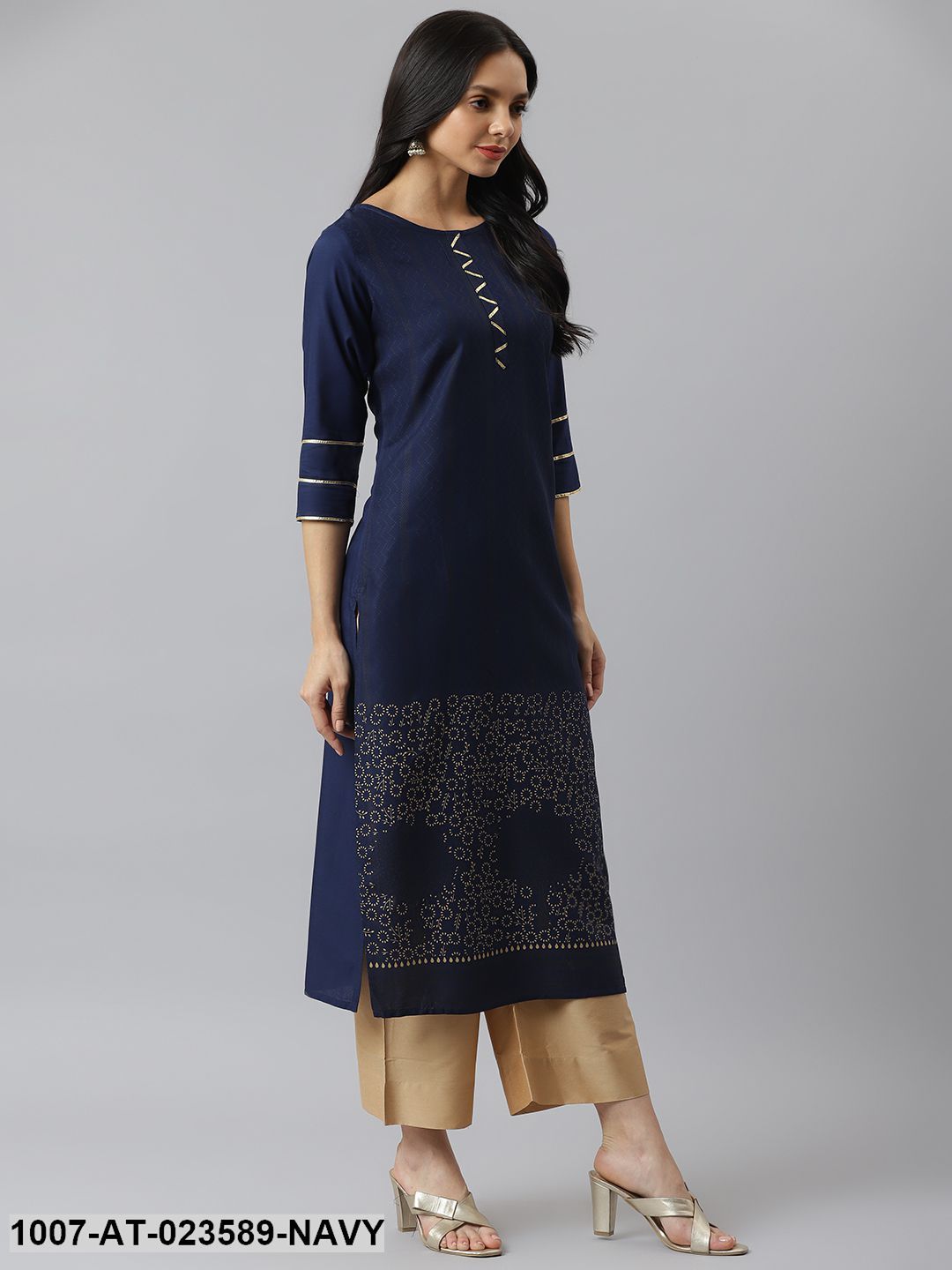 Printed Rayon Straight Kurta