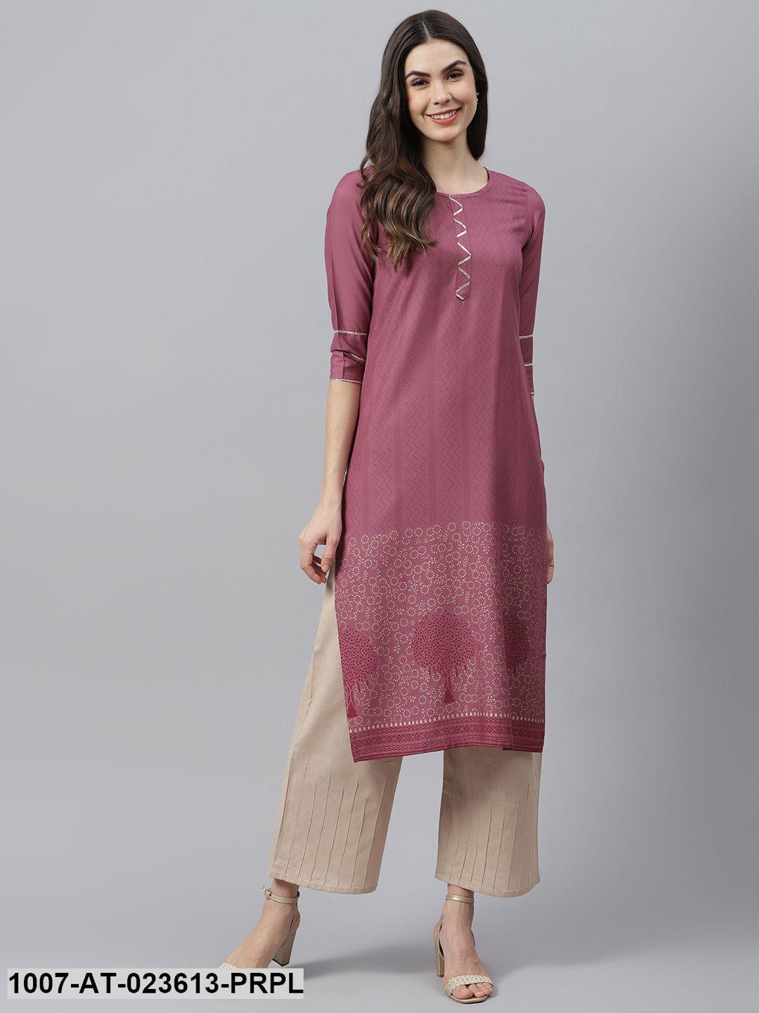Women's Printed Rayon Straight Kurta