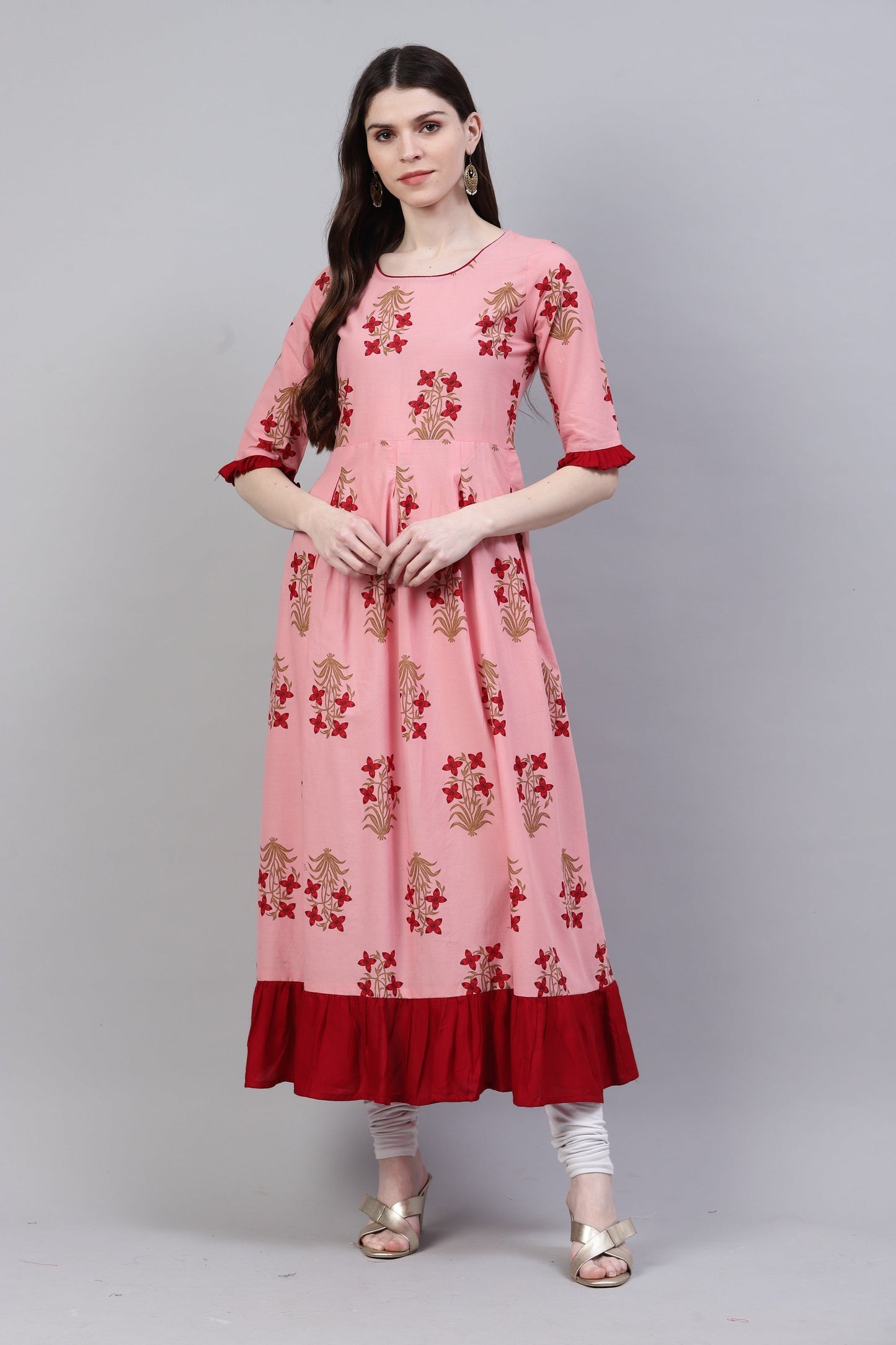 Women's Printed Cotton A-Line Kurta