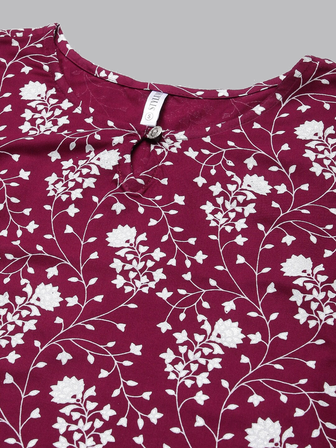 Floral Print Rayon Straight Kurta