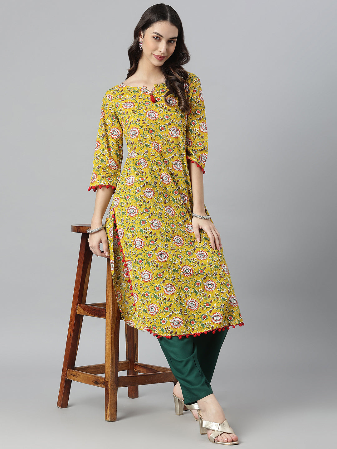Kalamkari Printed Cotton Straight Kurta