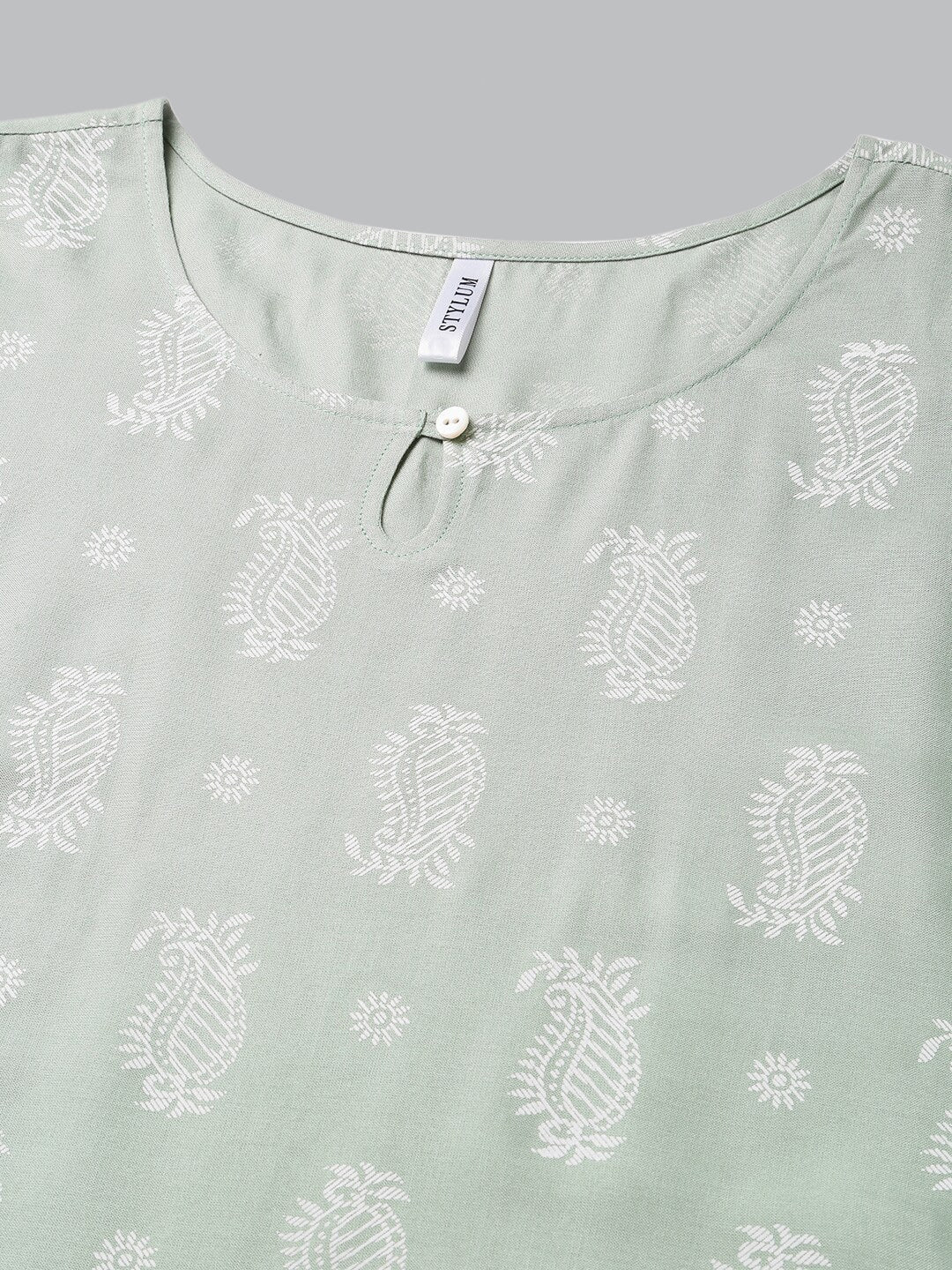 Paisley Printed Rayon Straight Kurta