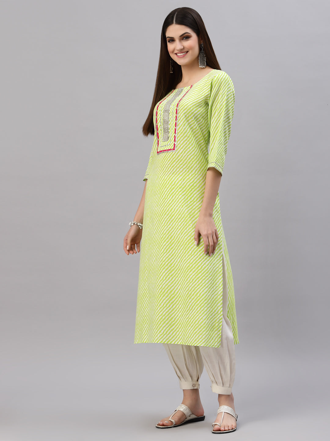 Lehariya Printed Rayon Straight Kurta