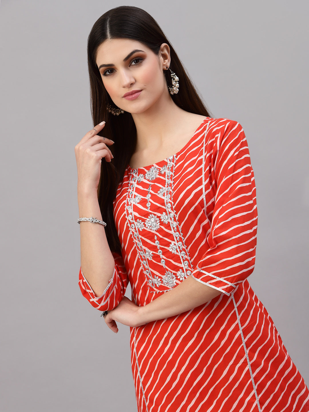 Lehariya Printed Cotton Straight Kurta