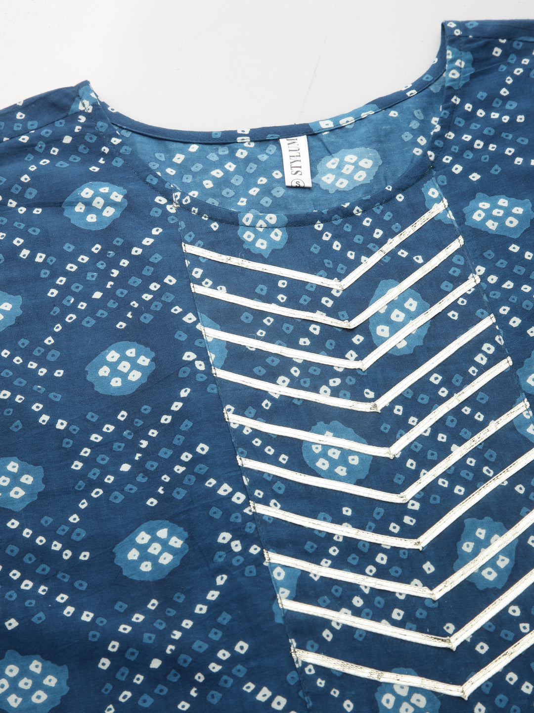 Bandhej Printed Cotton Flared Kurta Dupatta Set