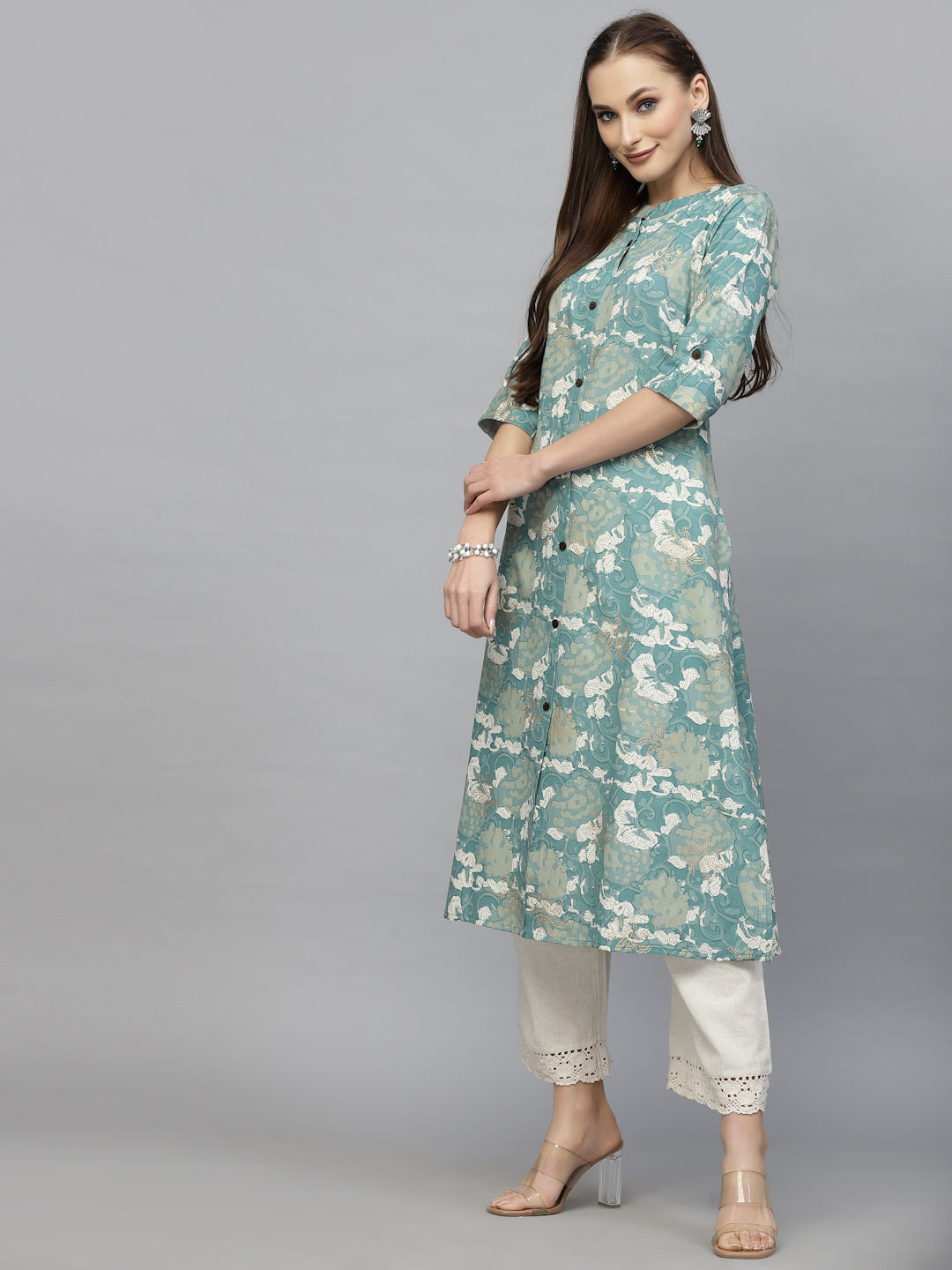 Printed Rayon A-Line Kurta