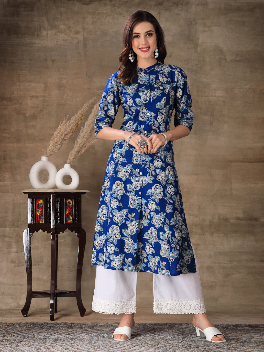 Floral Printed Rayon A-Line Kurta