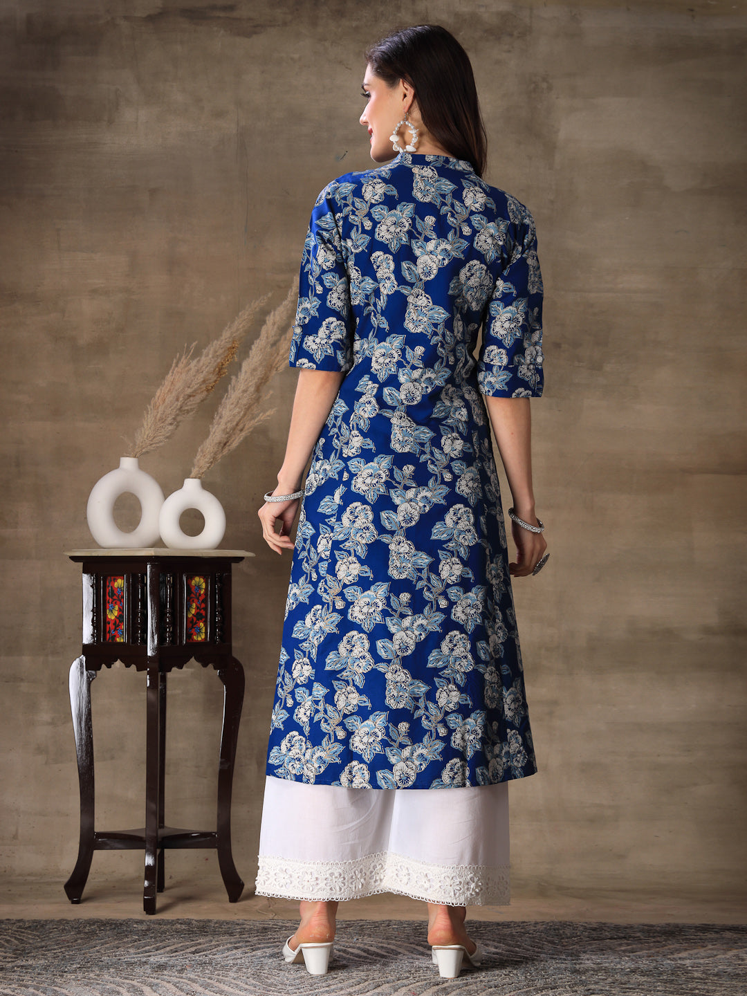 Floral Printed Rayon A-Line Kurta