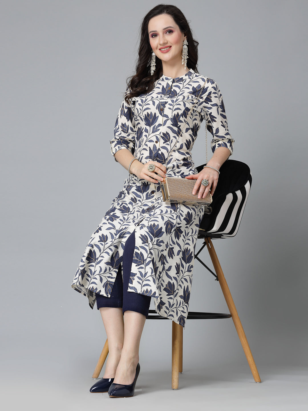 Floral Printed Rayon A-Line Kurta