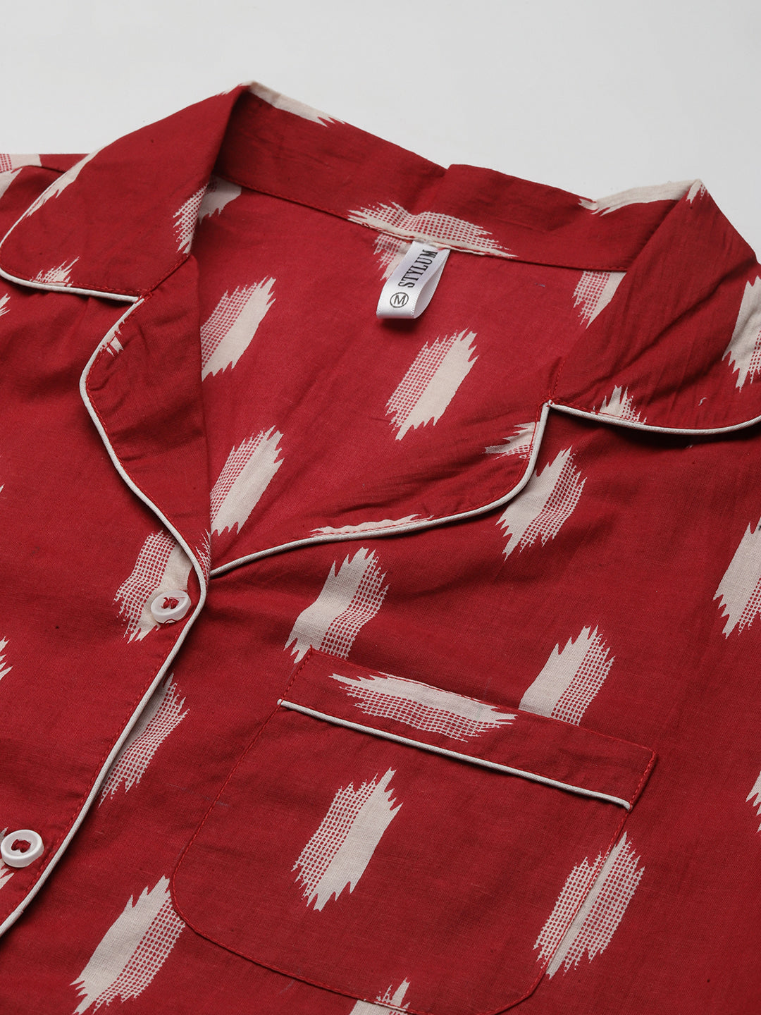 Ikat Printed Rayon Night Suit Set