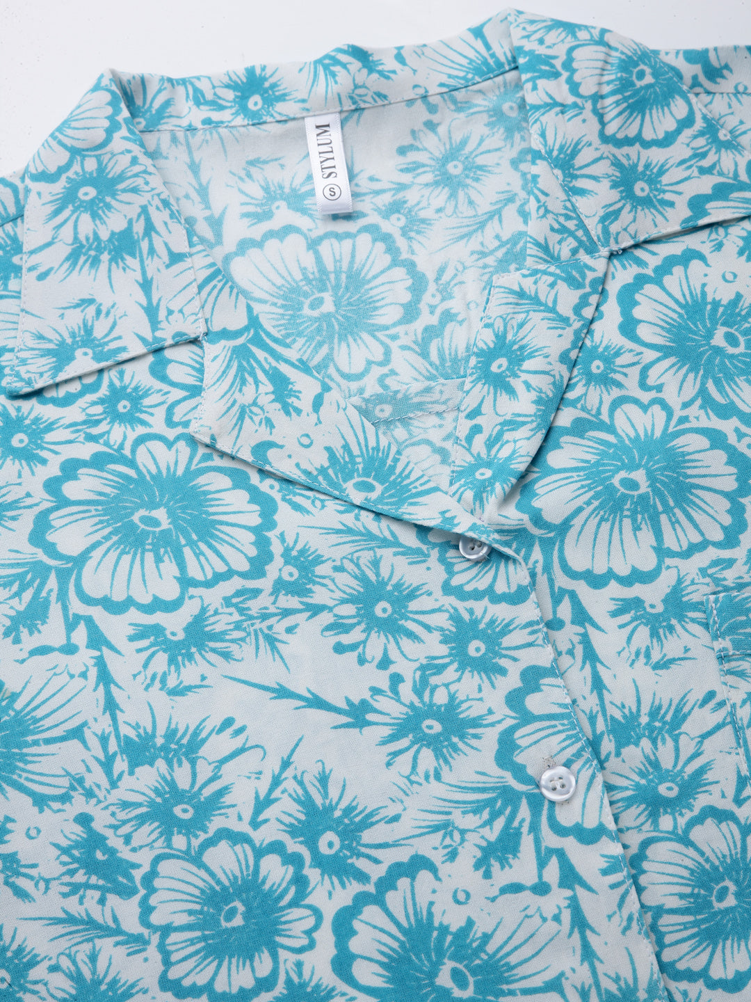 Floral Printed Rayon Night Suit