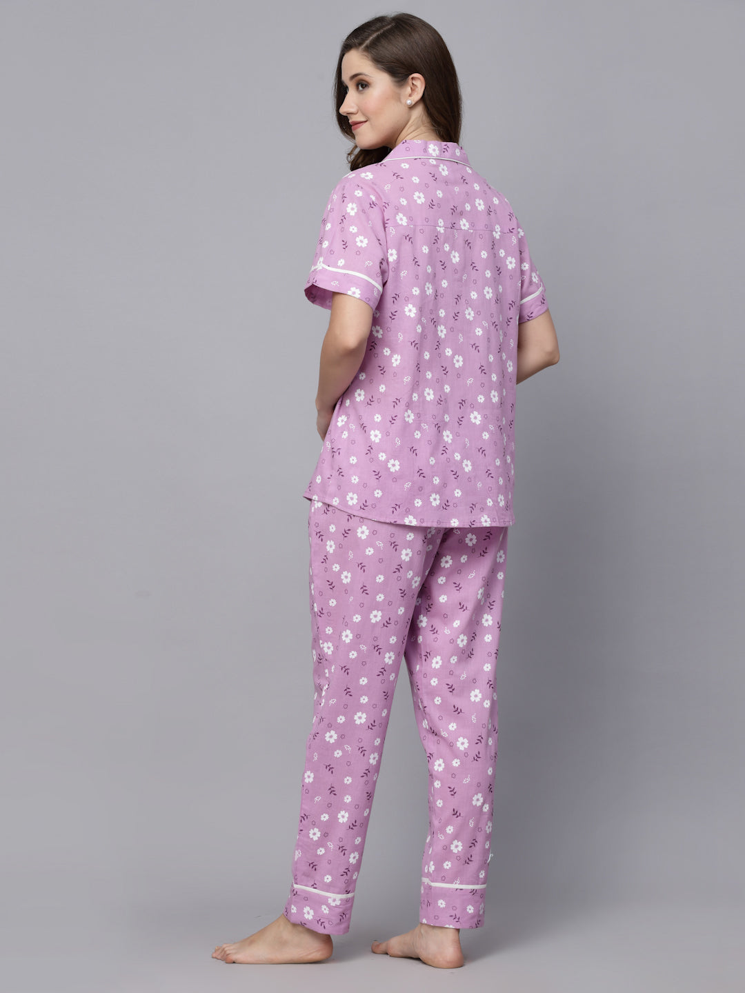 Floral Printed Rayon Night Suit