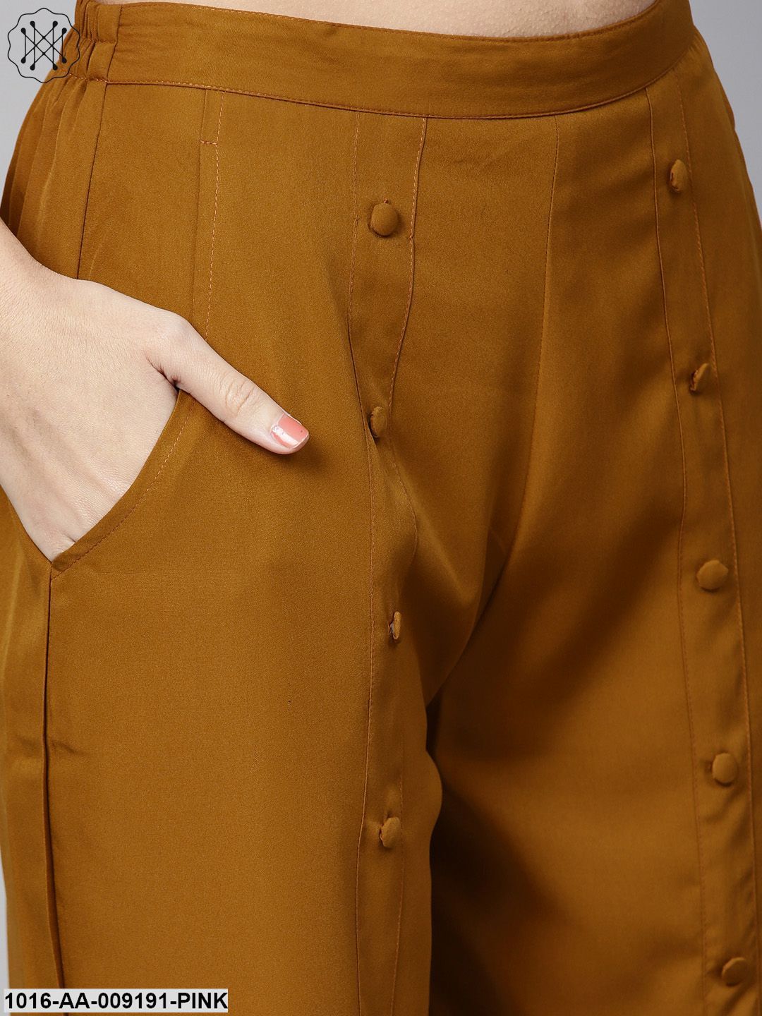 Full Sleeve Flower Printed Tops With Yellow Ankle Length Trouser