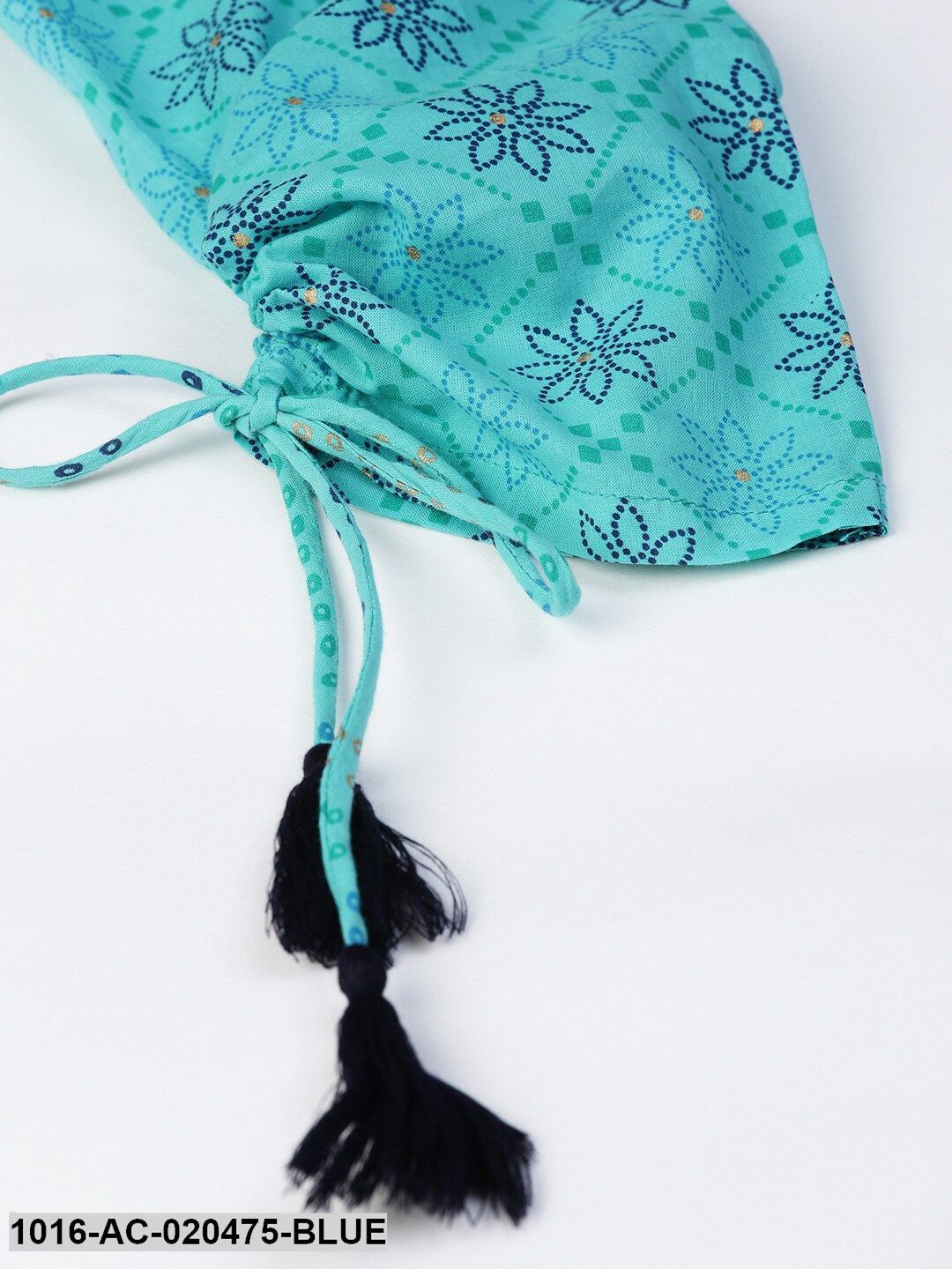 Blue & Golden Printed Maxi Dress