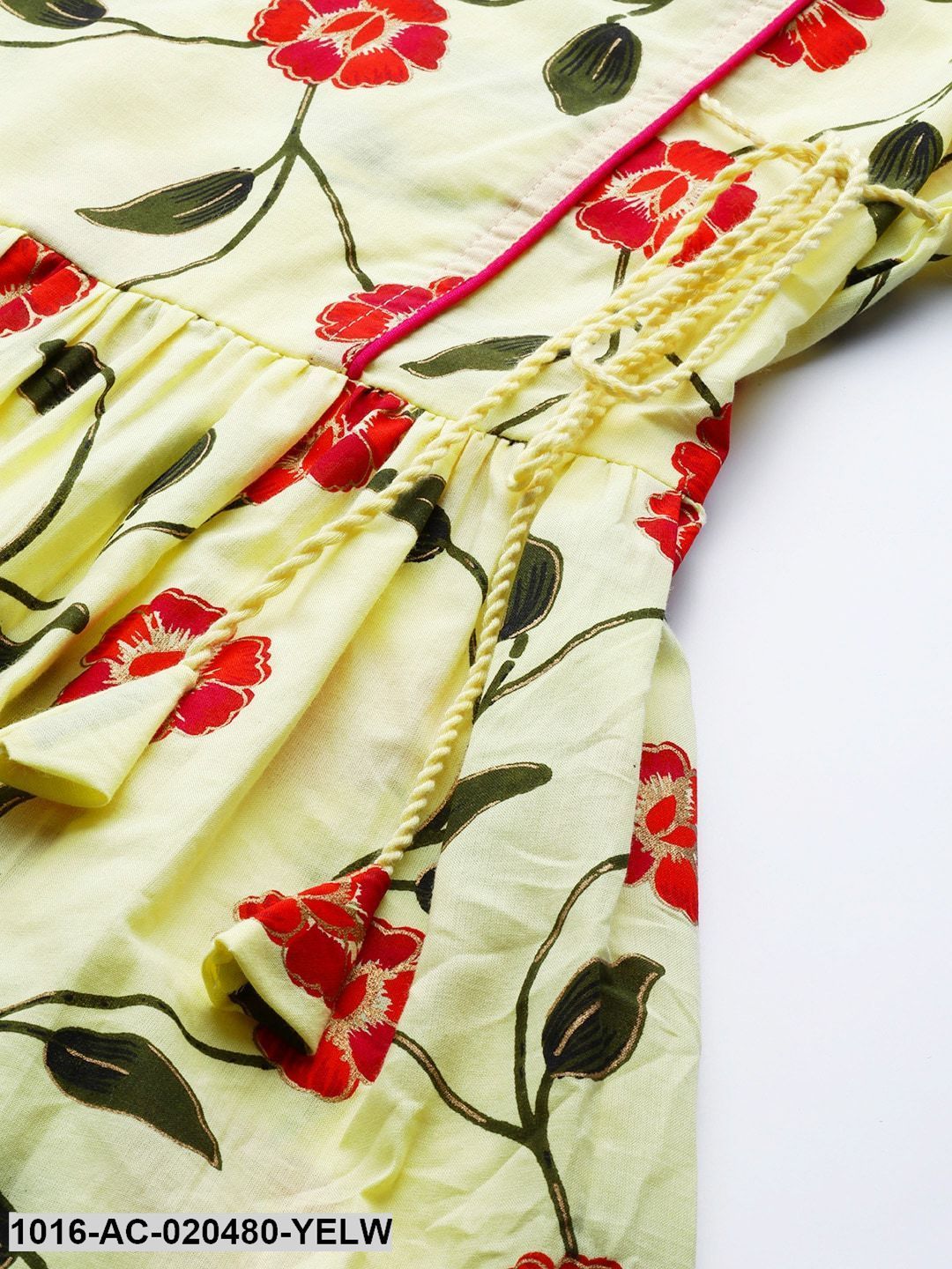Yellow & Red Floral Printed Maxi Dress