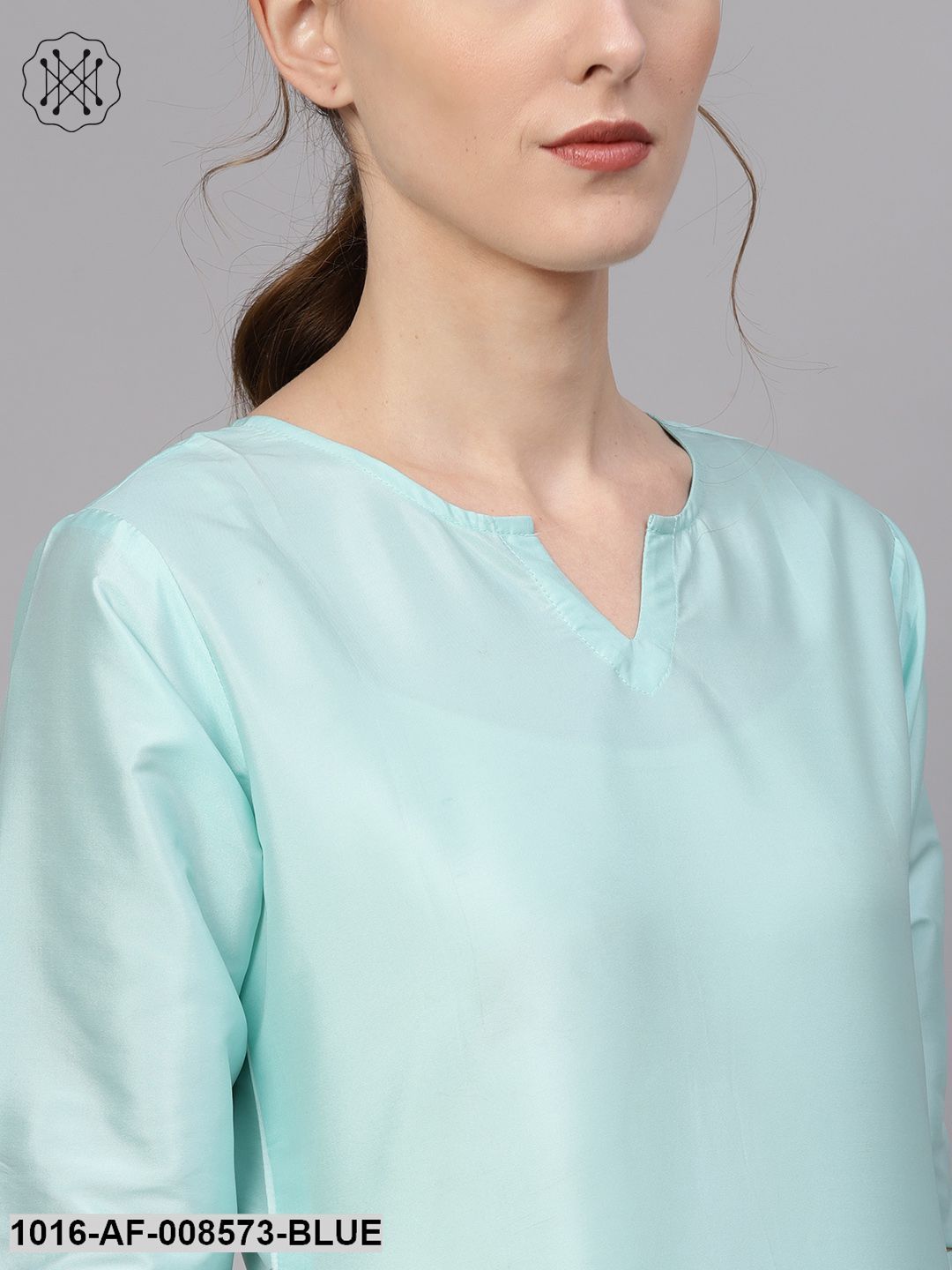 Pastel Blue Staright Kurta With Sharara & Pink Banarsi Dupatta